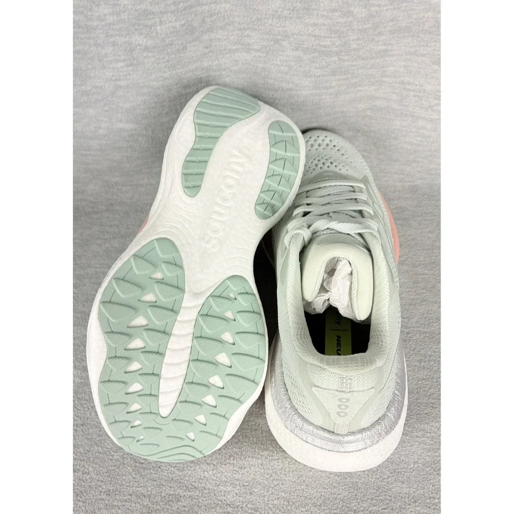 Saucony Ride 15 Running Sneakers Womens 6 M Green Pink Mist Cameo Comfort - Picture 10 of 13